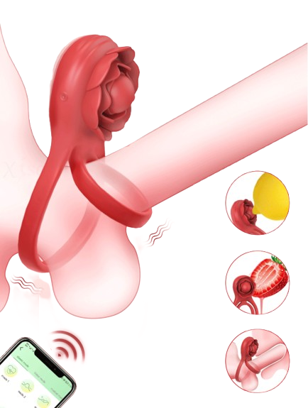 App Controlled Vibrating Rose Clitoral and Cock Ring