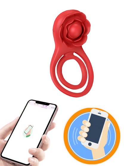 App Controlled Vibrating Rose Clitoral and Cock Ring